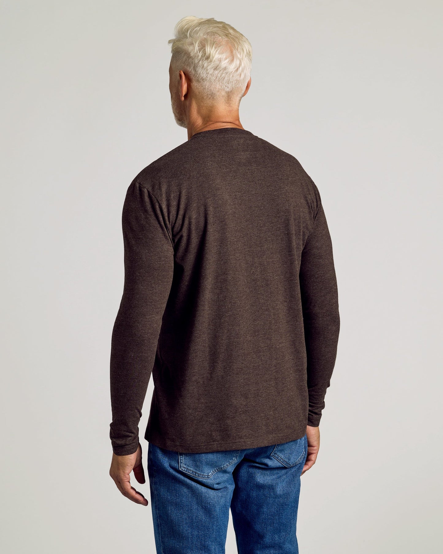 Dark Heather Cocoa Classic Long Sleeve Crew Neck
