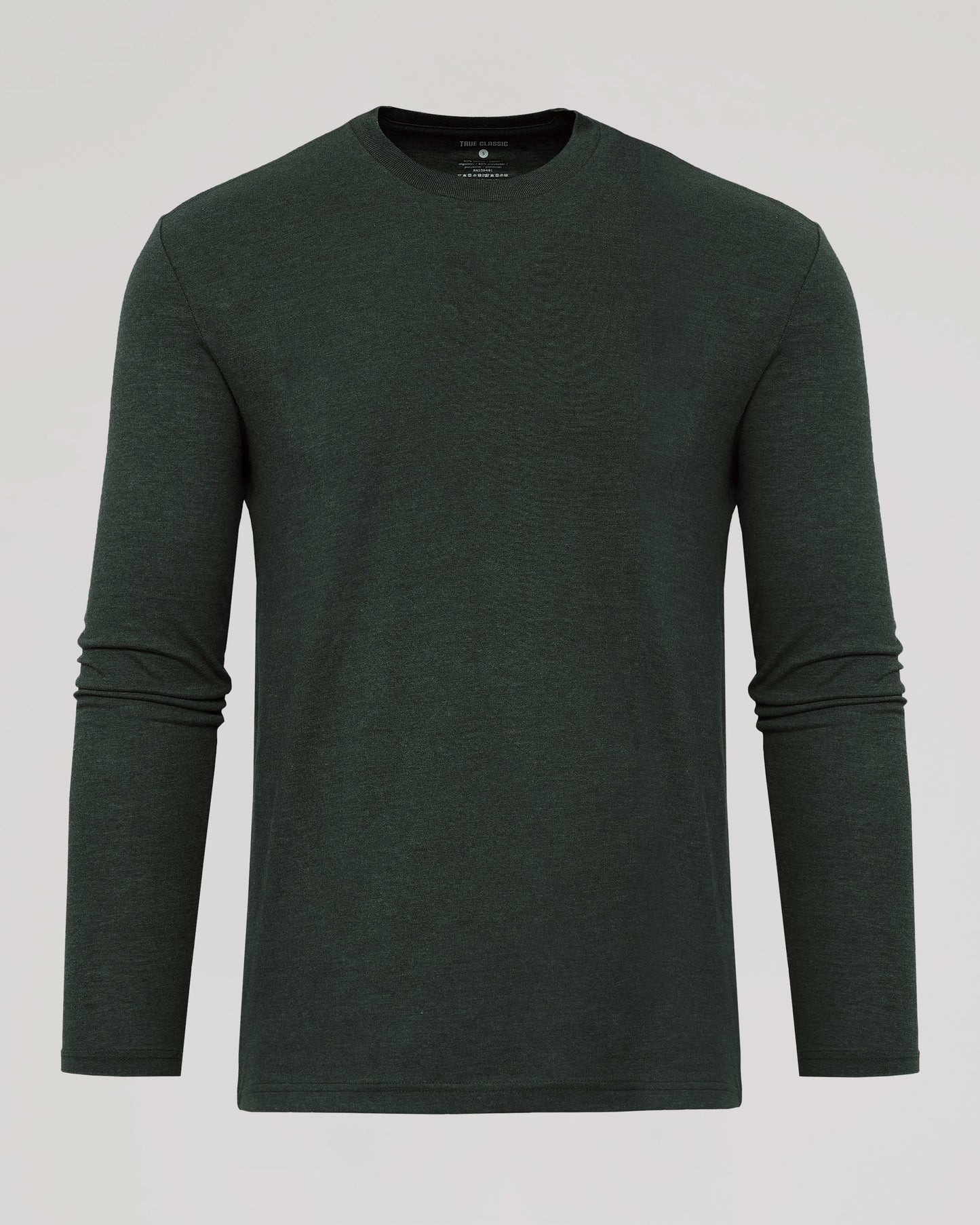 Dark Heather Olive Classic Long Sleeve Crew Neck