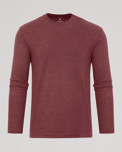 Dark Heather Rustic Apple Classic Long Sleeve Crew Neck