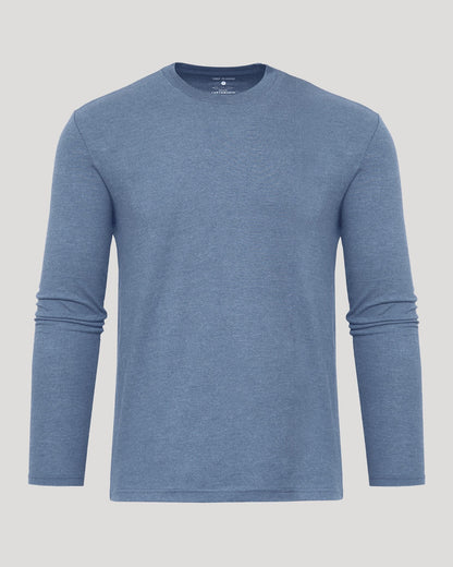 Dark Heather Vintage Navy Classic Long Sleeve Crew Neck