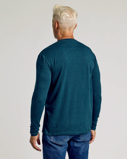 Dark Heather Pond Classic Long Sleeve Crew Neck