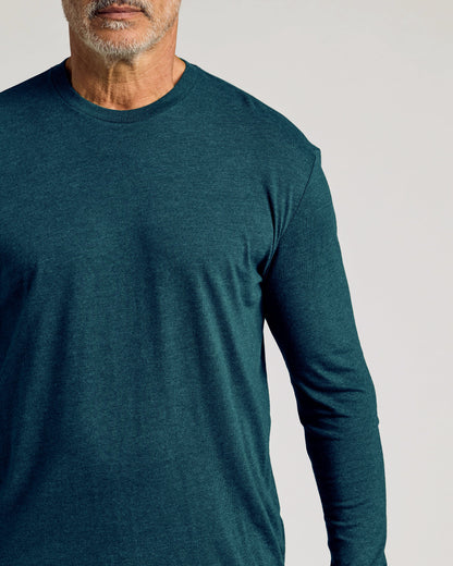 Dark Heather Pond Classic Long Sleeve Crew Neck