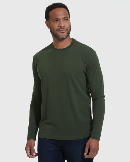 Dark Olive Classic Long Sleeve Crew Neck