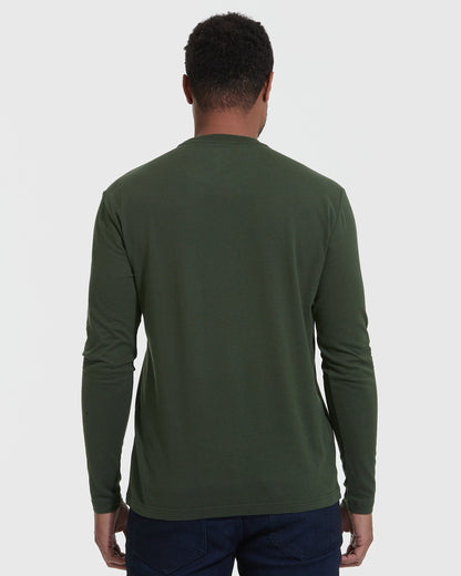 Dark Olive Classic Long Sleeve Crew Neck