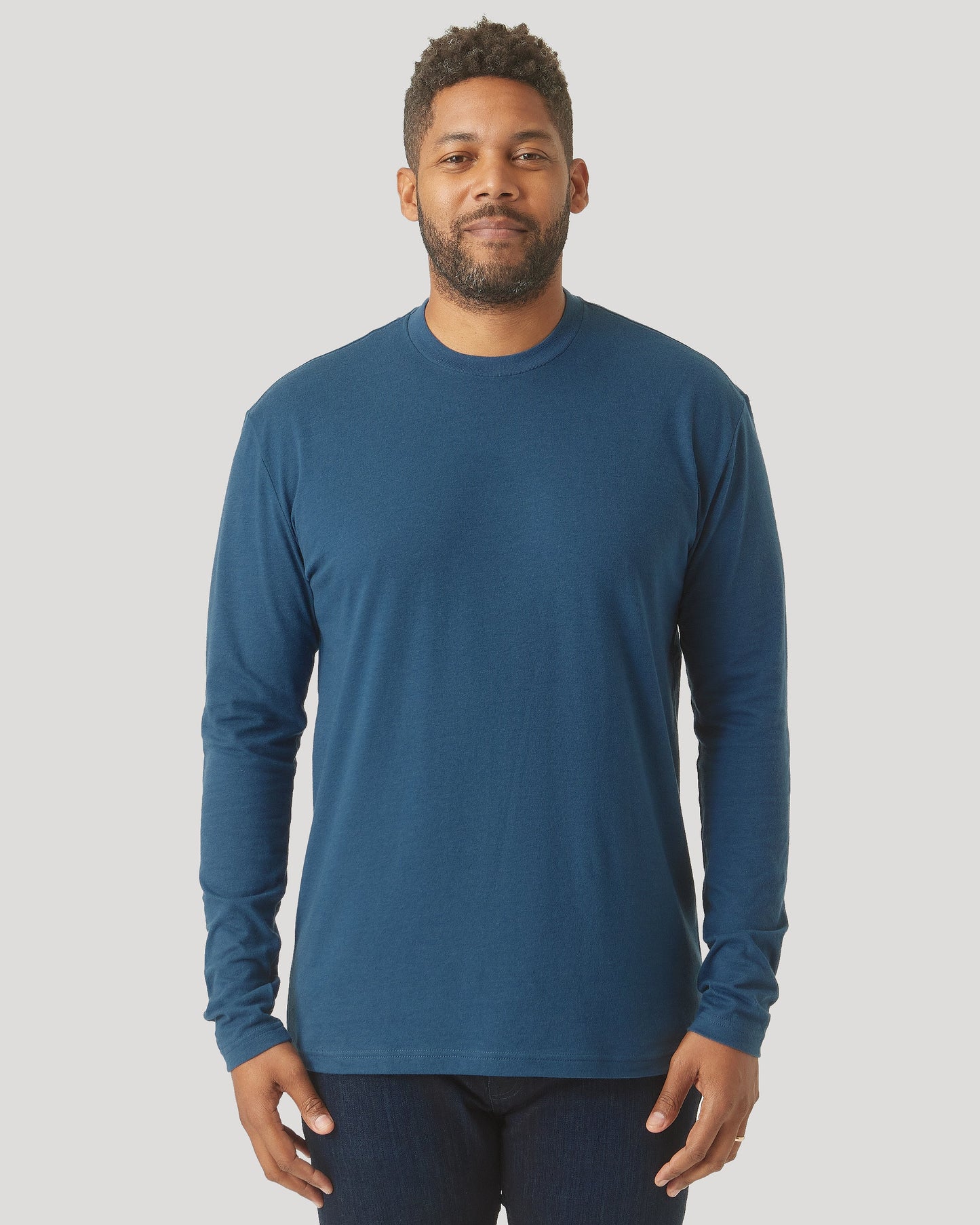 Deep Sea Blue Classic Long Sleeve Crew Neck