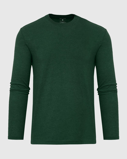 Evergreen Heather Classic Long Sleeve Crew Neck