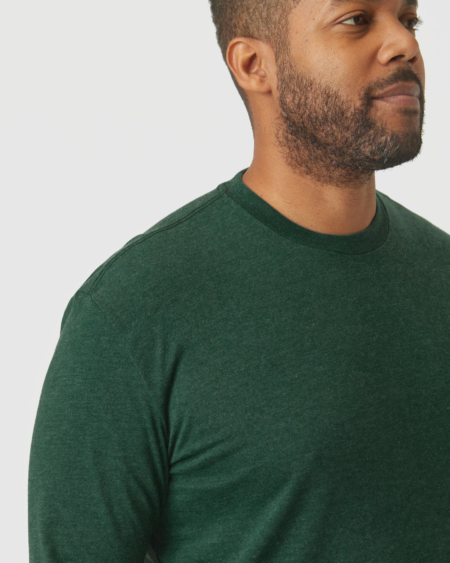 Evergreen Heather Classic Long Sleeve Crew Neck