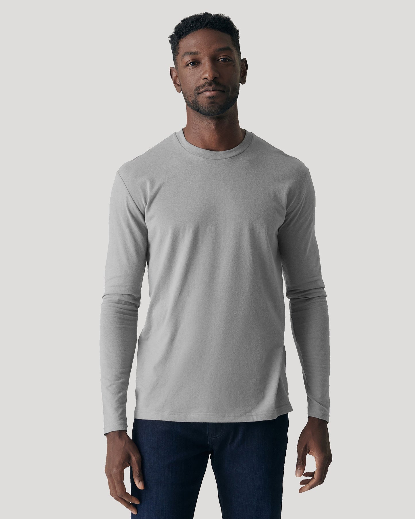 Glacier Gray Classic Long Sleeve Crew Neck