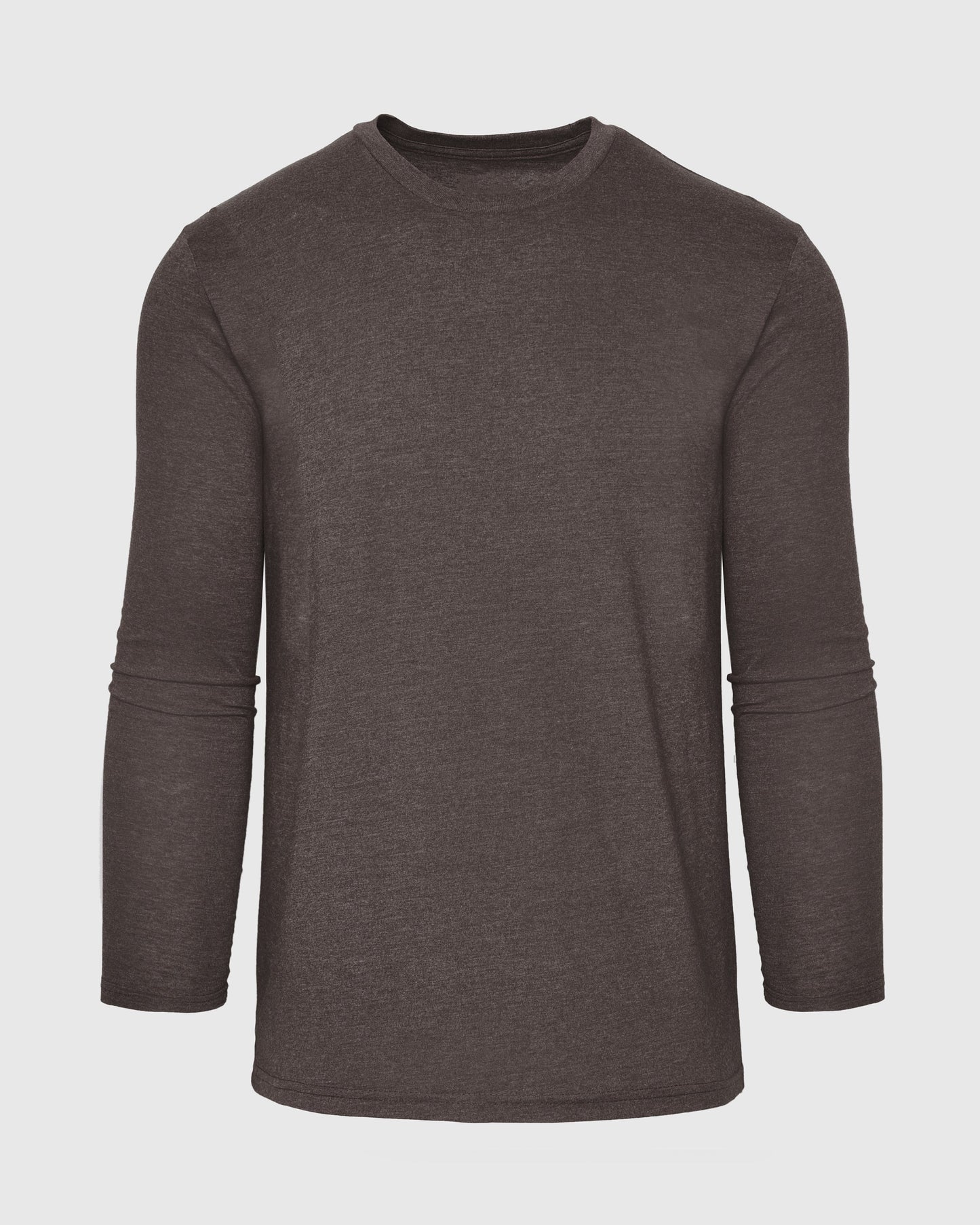 Heather Dark Oak Classic Long Sleeve Crew Neck