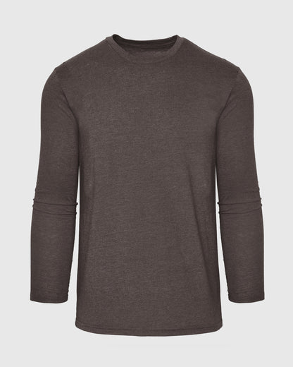 Heather Dark Oak Classic Long Sleeve Crew Neck