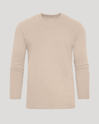 Heather Camel Classic Long Sleeve Crew Neck