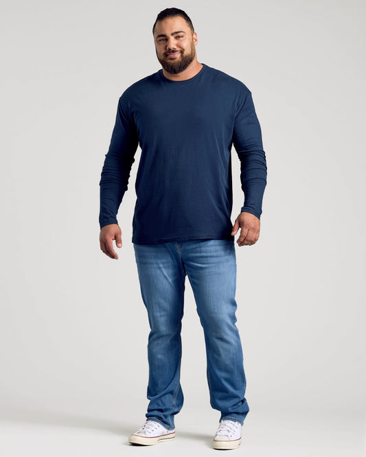 Navy Classic Long Sleeve Crew Neck