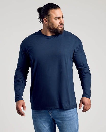 Navy Classic Long Sleeve Crew Neck
