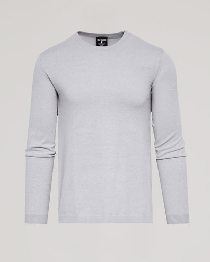Heather Gray Dressy Crew Neck Sweater