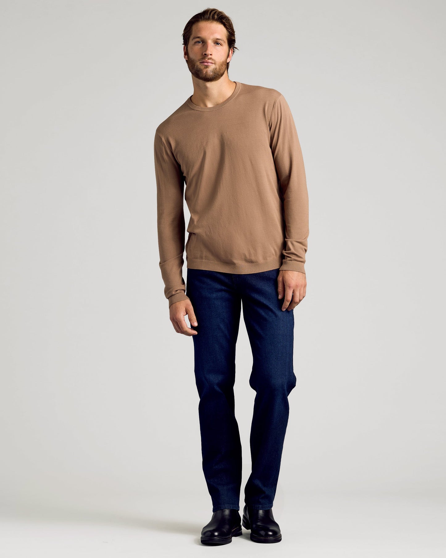 Truffle Dressy Crew Neck Sweater