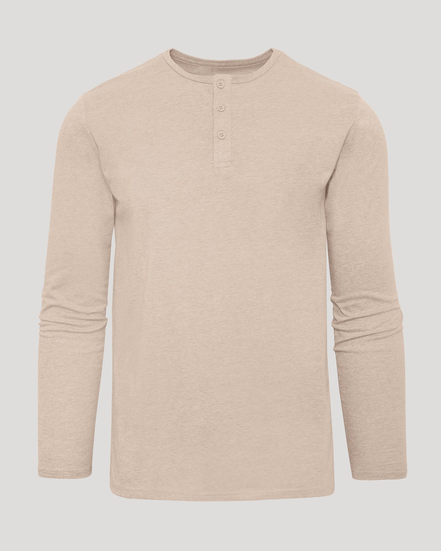 Heather Camel Classic Long Sleeve Henley