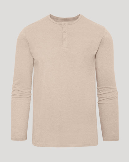 Heather Camel Classic Long Sleeve Henley