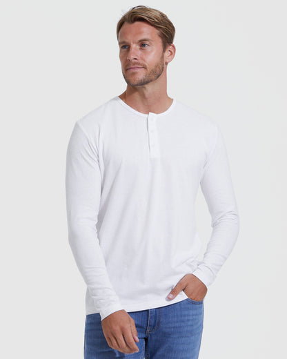 All White Classic Henley 3-Pack