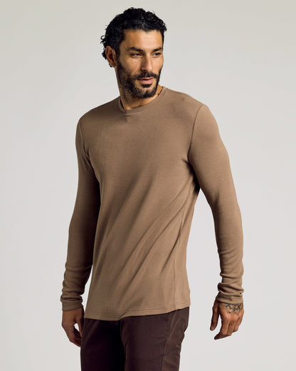 Alpaca Waffle Long Sleeve Crew Neck