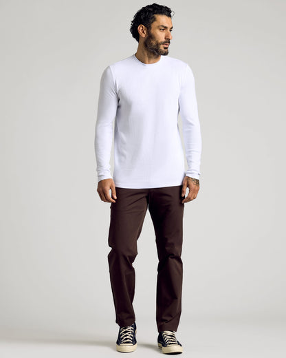 White Waffle Long Sleeve Crew Neck 6-Pack