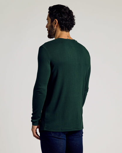 Kale Waffle Long Sleeve Henley