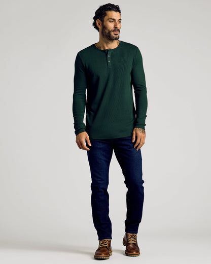 Kale Waffle Long Sleeve Henley
