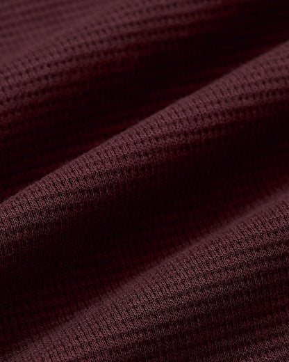 Mahogany Waffle Long Sleeve Henley