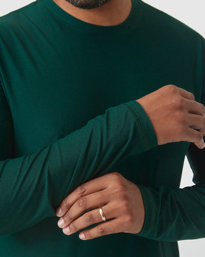 Evergreen Heather Active Long Sleeve Crew T-Shirt