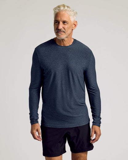Dark Heather Fiord Active Long Sleeve Crew T-Shirt