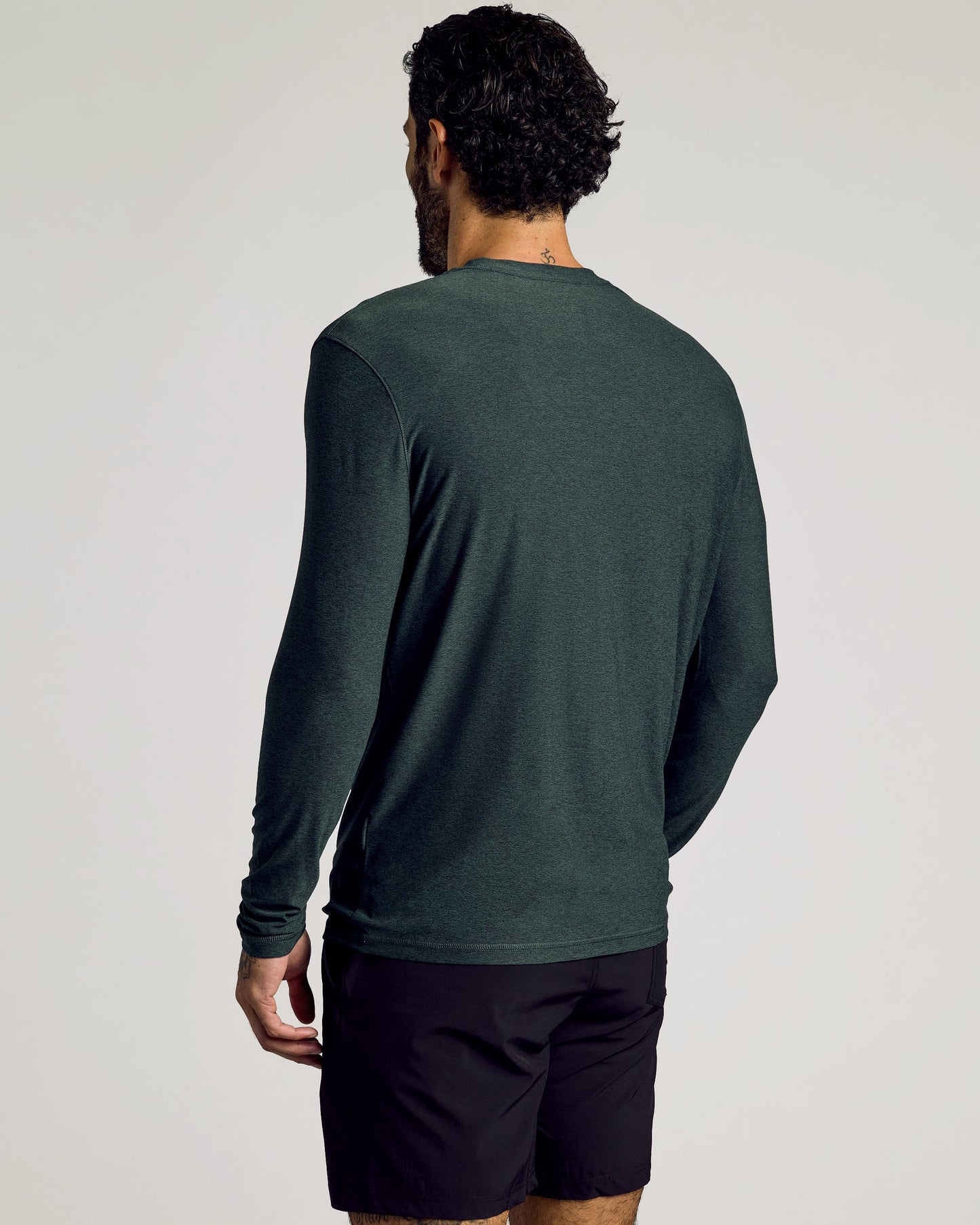 Dark Heather Forest Active Long Sleeve Crew T-Shirt