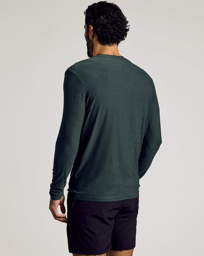 Dark Heather Forest Active Long Sleeve Crew T-Shirt