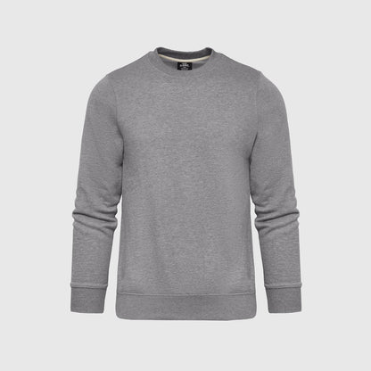 Heather Gray Fleece French Terry Pullover Crew Neck