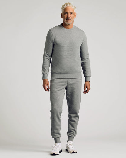 Dark Heather Gray Pullover Fleece Crew & Jogger 2-Pack