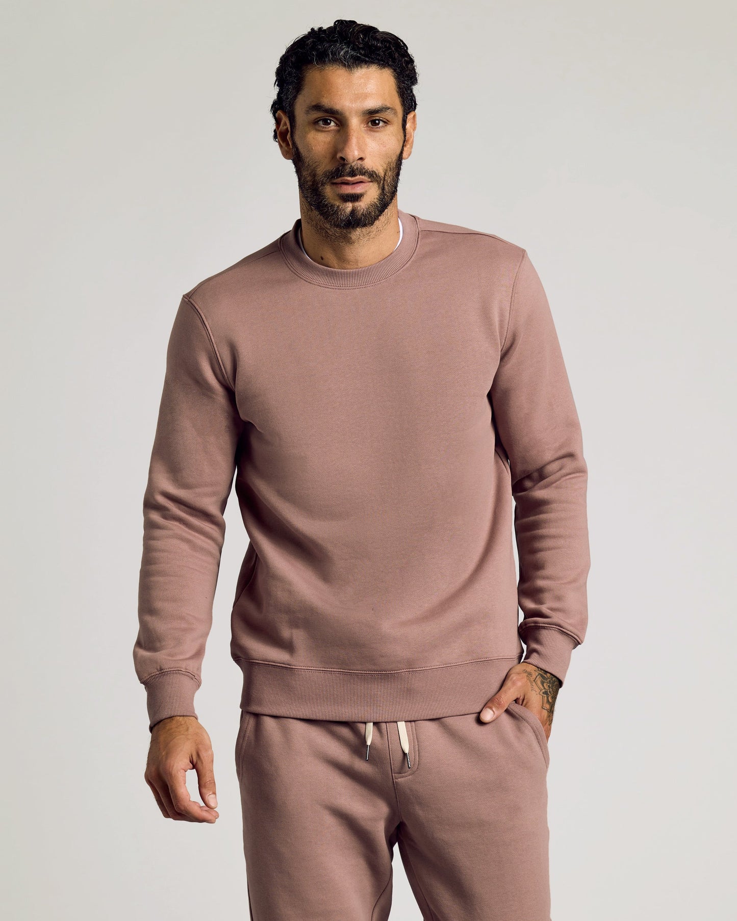 Slate Mauve Pullover Fleece Crew & Jogger 2-Pack