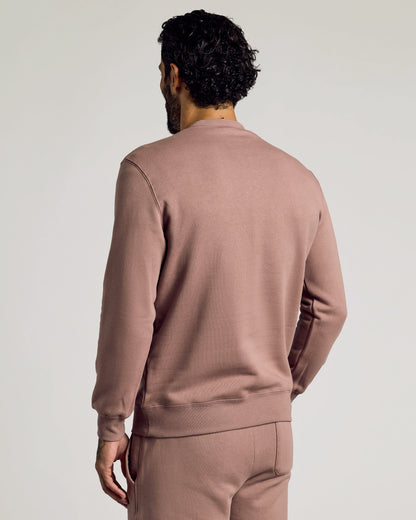 Slate Mauve Fleece French Terry Pullover Crew Neck
