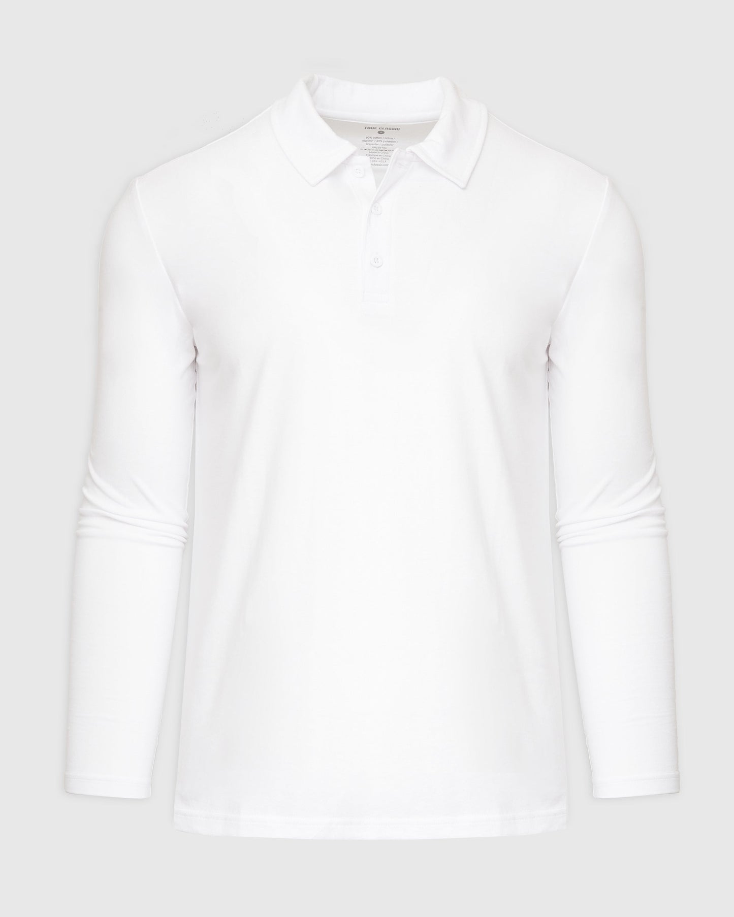 White Classic Long Sleeve Polo