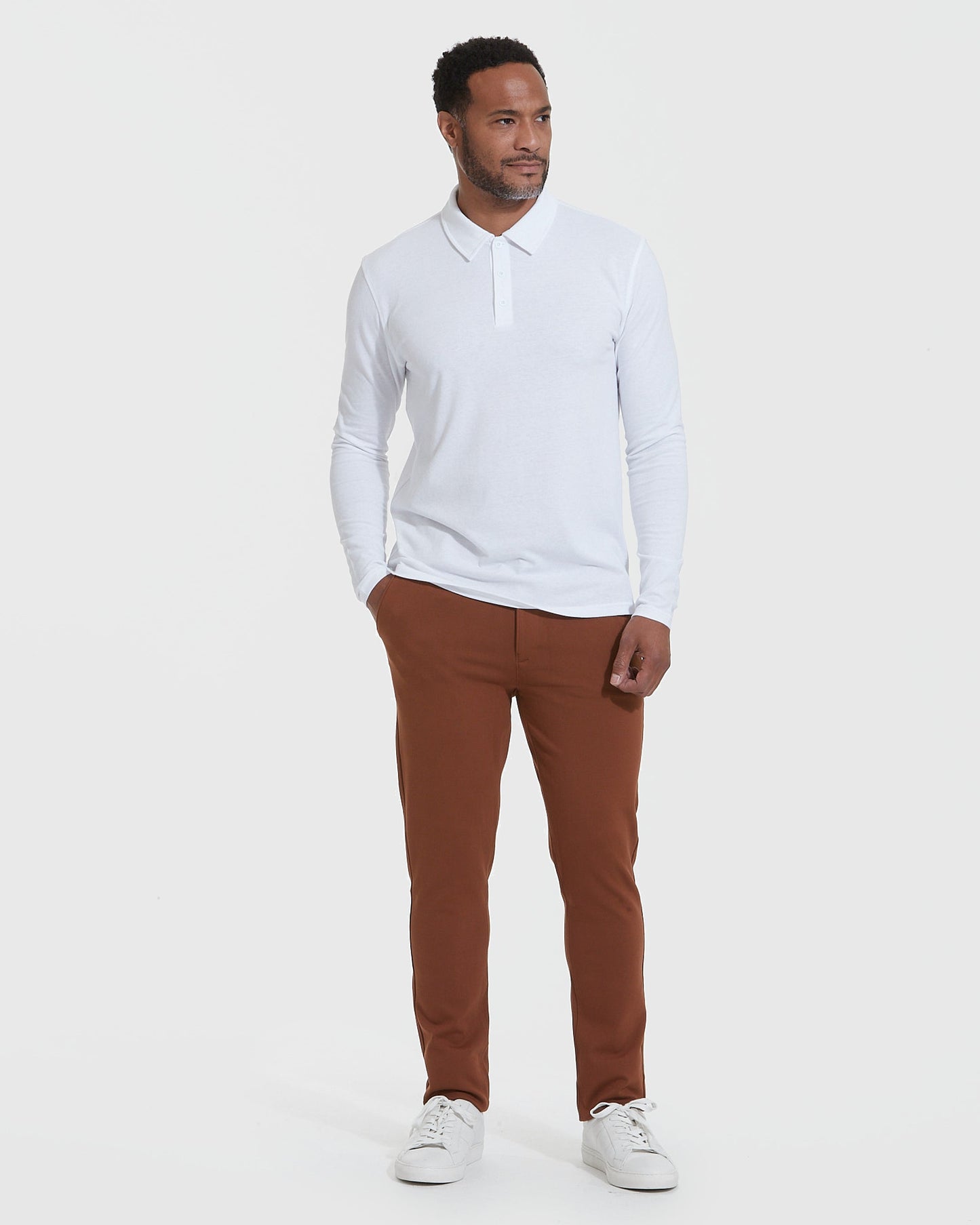 White Classic Long Sleeve Polo 3-Pack