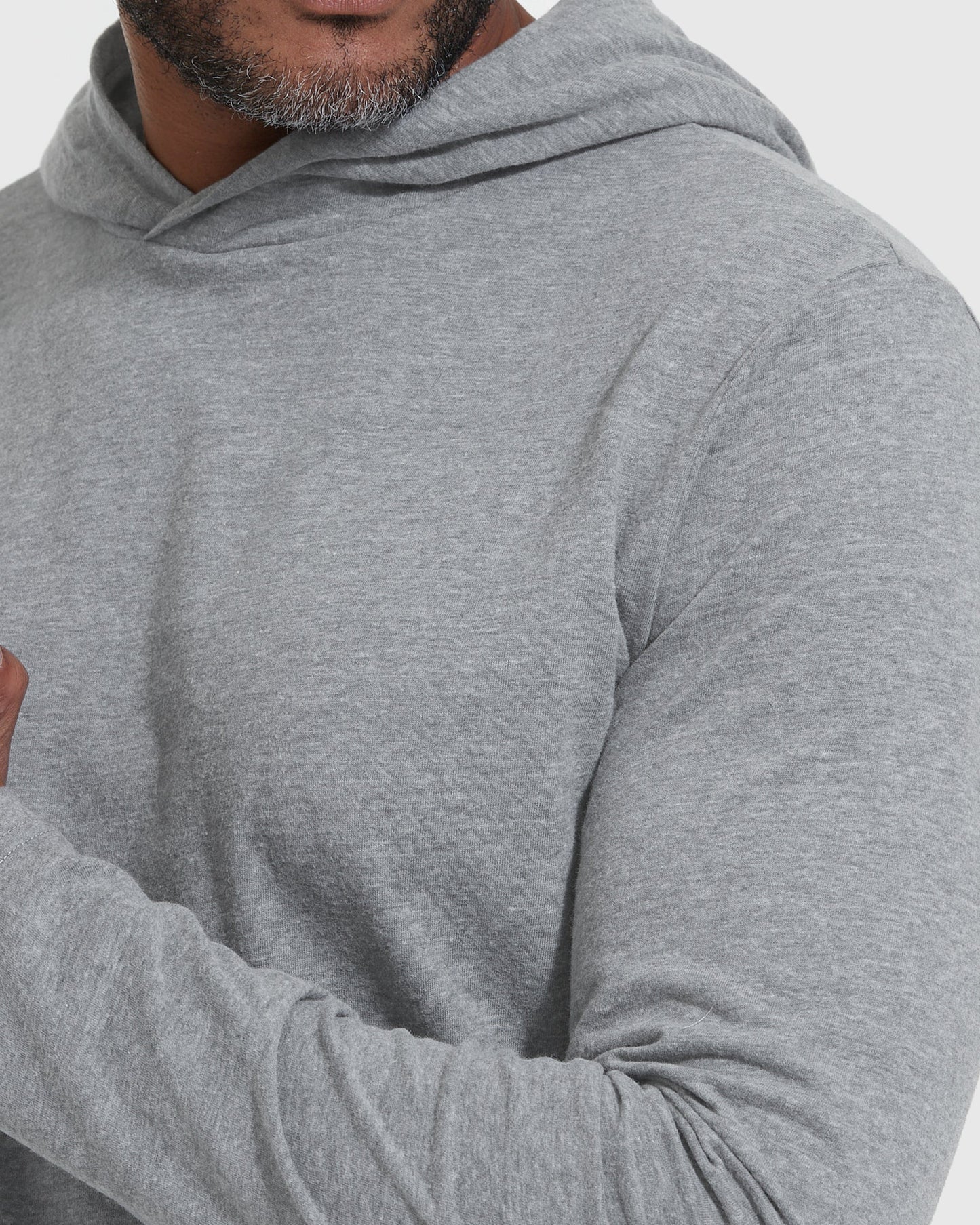 Heather Gray Hooded Long Sleeve T-Shirt