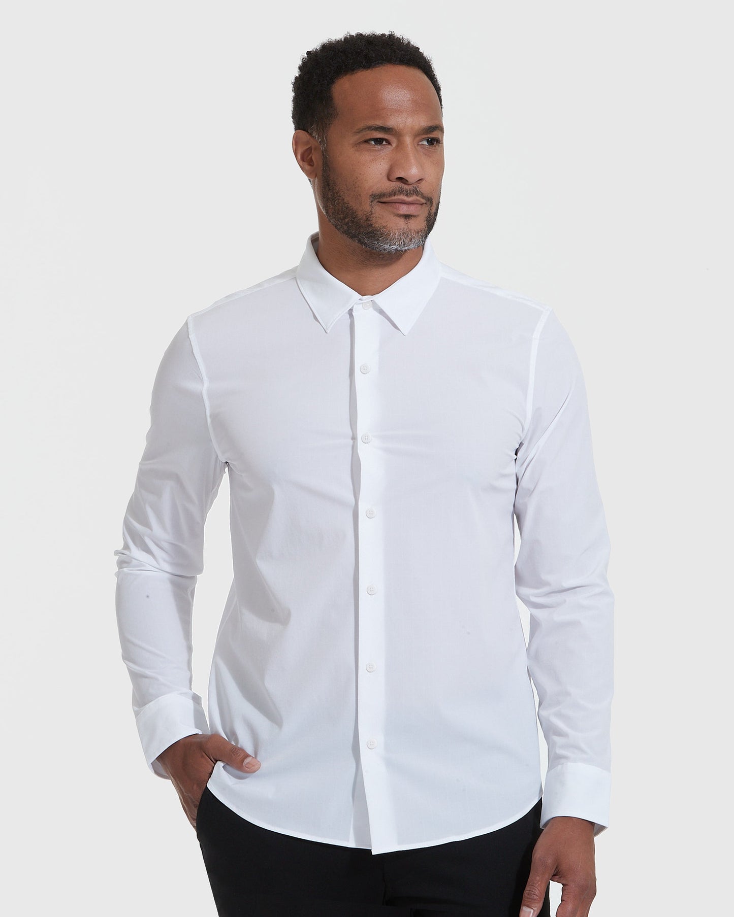 Navy and White Commuter Long Sleeve Shirt 2-Pack
