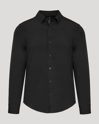 Black Performance Long Sleeve Dress Shirt