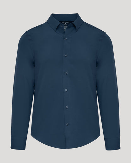 Navy Performance Long Sleeve Dress Shirt