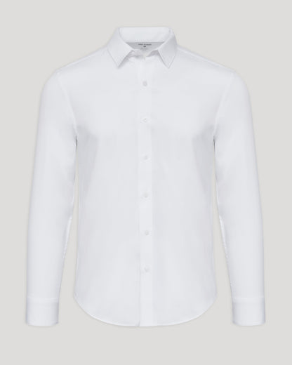 White Performance Long Sleeve Dress Shirt