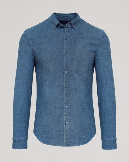 Light Indigo Wash Long Sleeve Chambray Shirt