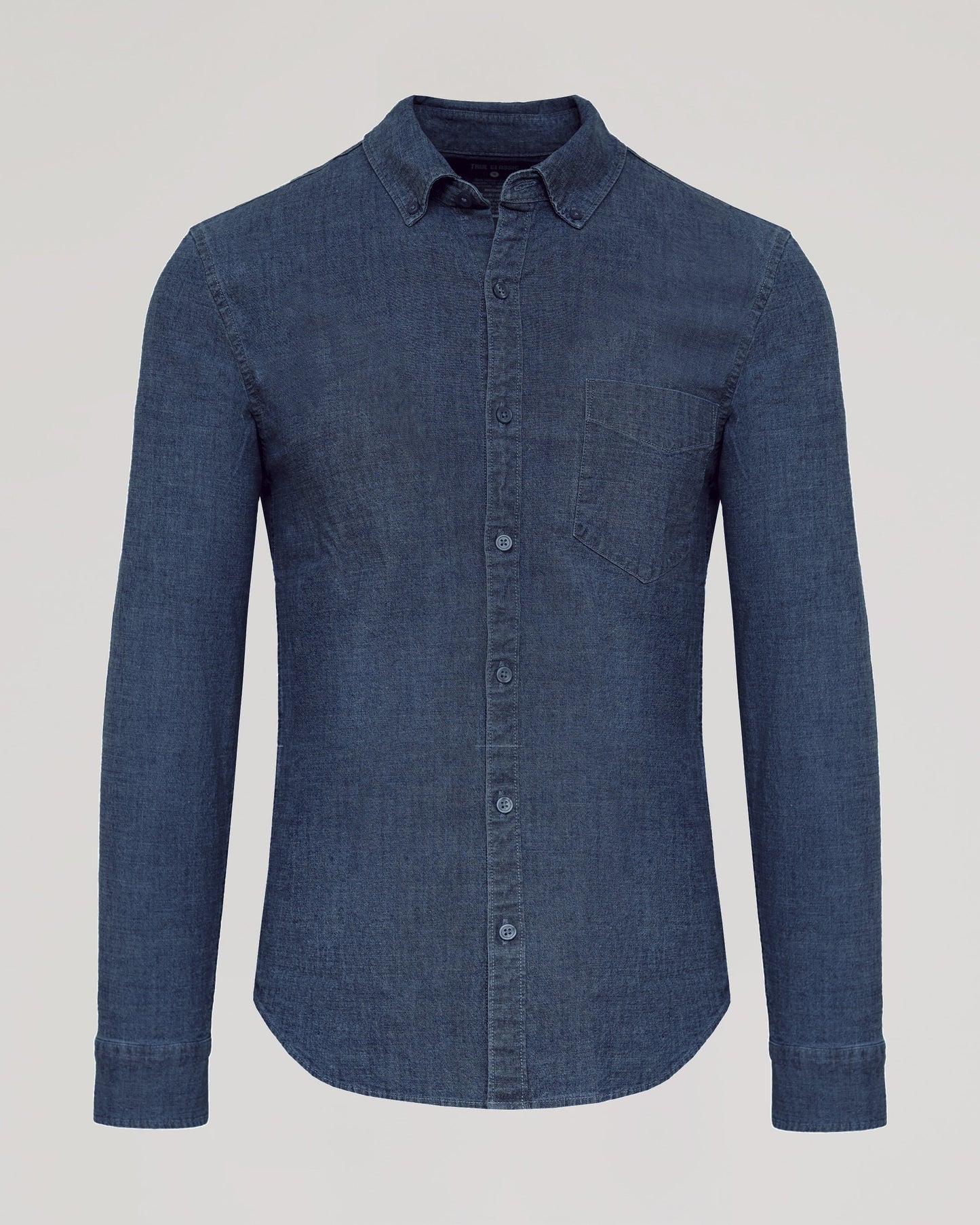 Medium Indigo Wash Long Sleeve Chambray Shirt