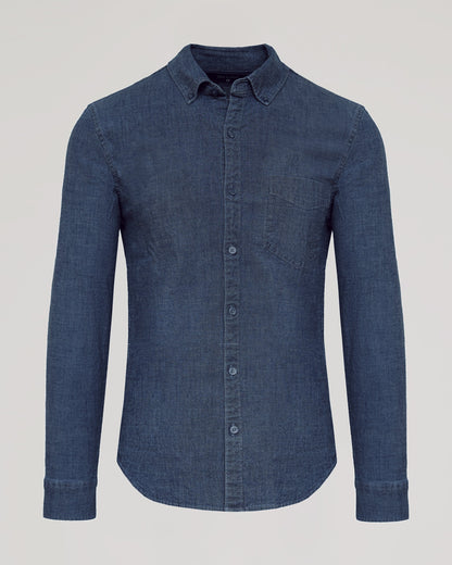 Medium Indigo Wash Long Sleeve Chambray Shirt