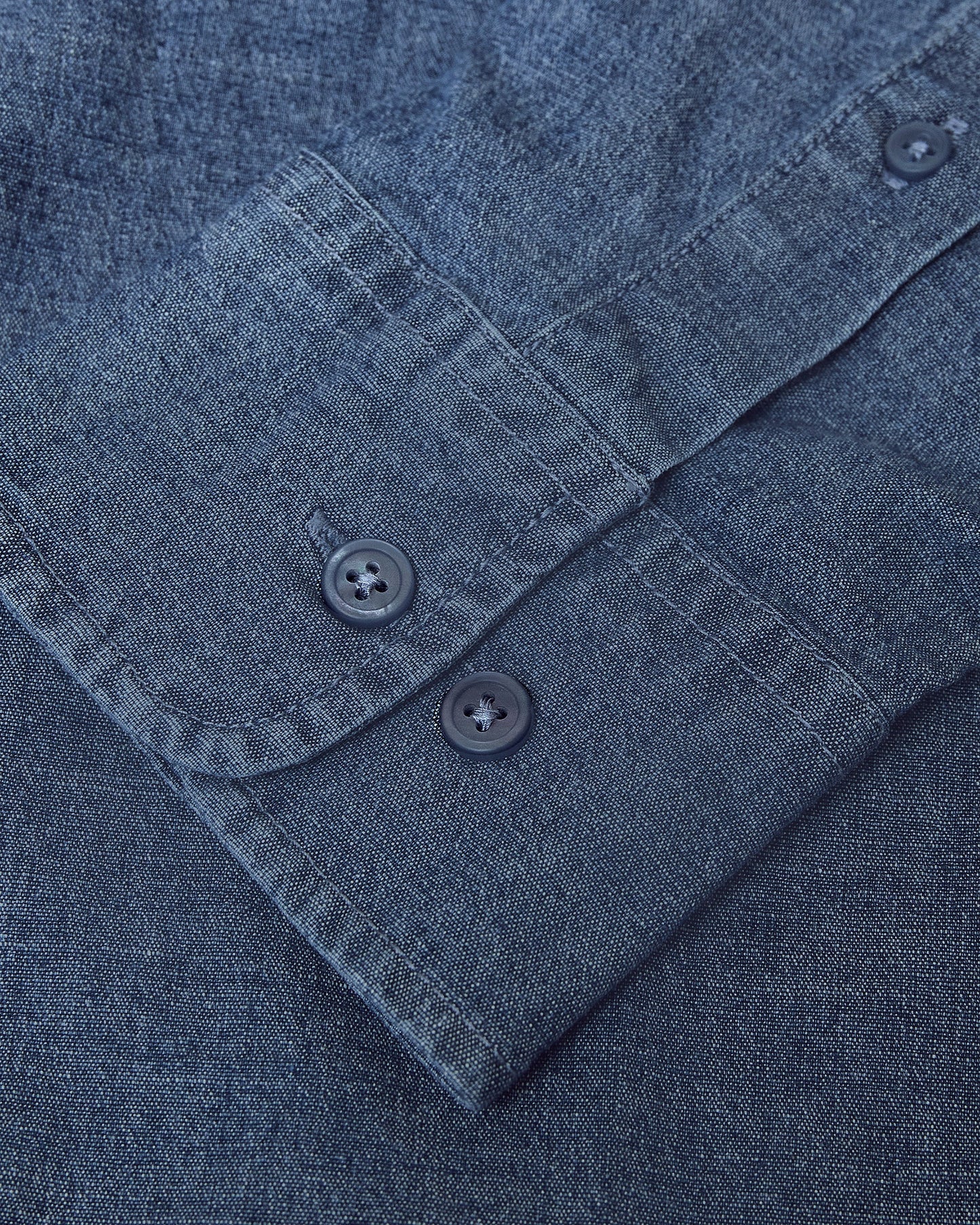 Medium Indigo Wash Long Sleeve Chambray Shirt