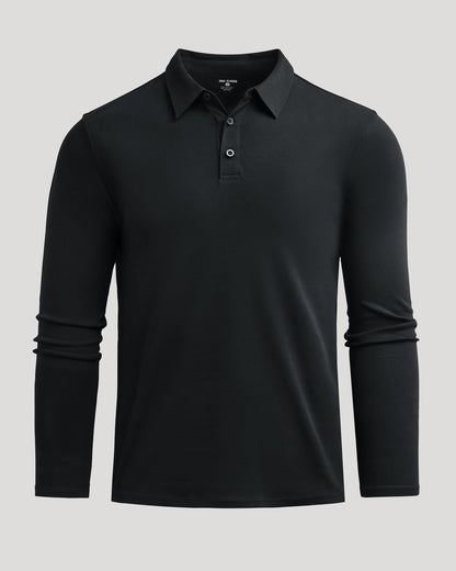 Black Long Sleeve Premium Pima Polo