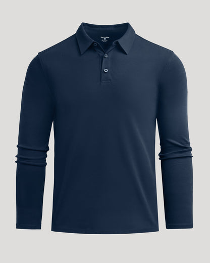 Navy Long Sleeve Premium Pima Polo