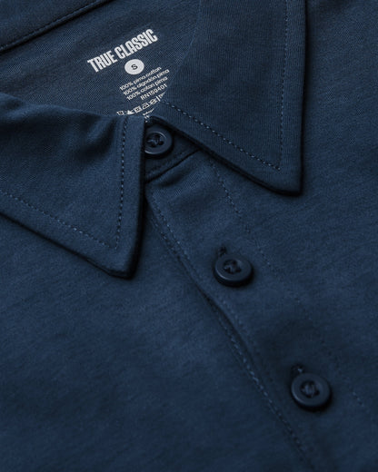 All Navy Long Sleeve Premium Pima Polo 3-Pack