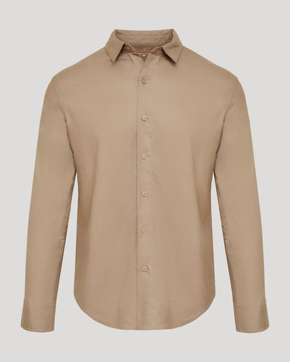 Dusty Taupe Long Sleeve Linen Shirt